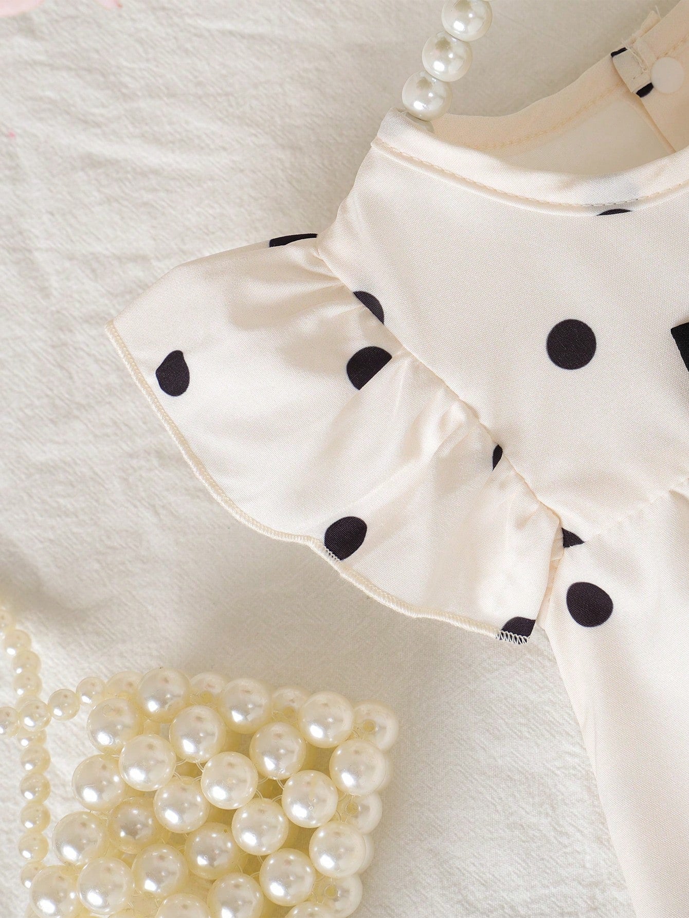 Girls Polka Dot Bow A-Line Ruffle Dress - Isabelline