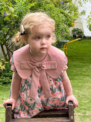 Girls Tulip Print Bow Collar Puff Sleeve Dress - Periwinkle | 21 Ce...