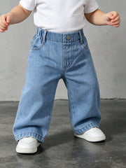 Boys Wide-Leg Barrel Denim Jeans - Chambray | 21 Century Kids
