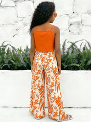 Big Girls Ruffle Cami & Tropical Print Wide-Leg Pants - Isabelline ...