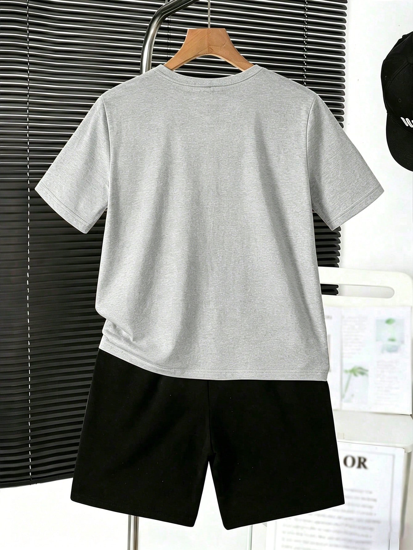 2pcs Boys Football Graphic Tee & Shorts Set - Slate | 21 Century Kids