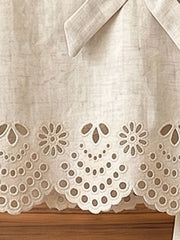2pcs Big Girls Eyelet Linen Bow Tank Top & Wide-Leg Pants - Ecru | ...