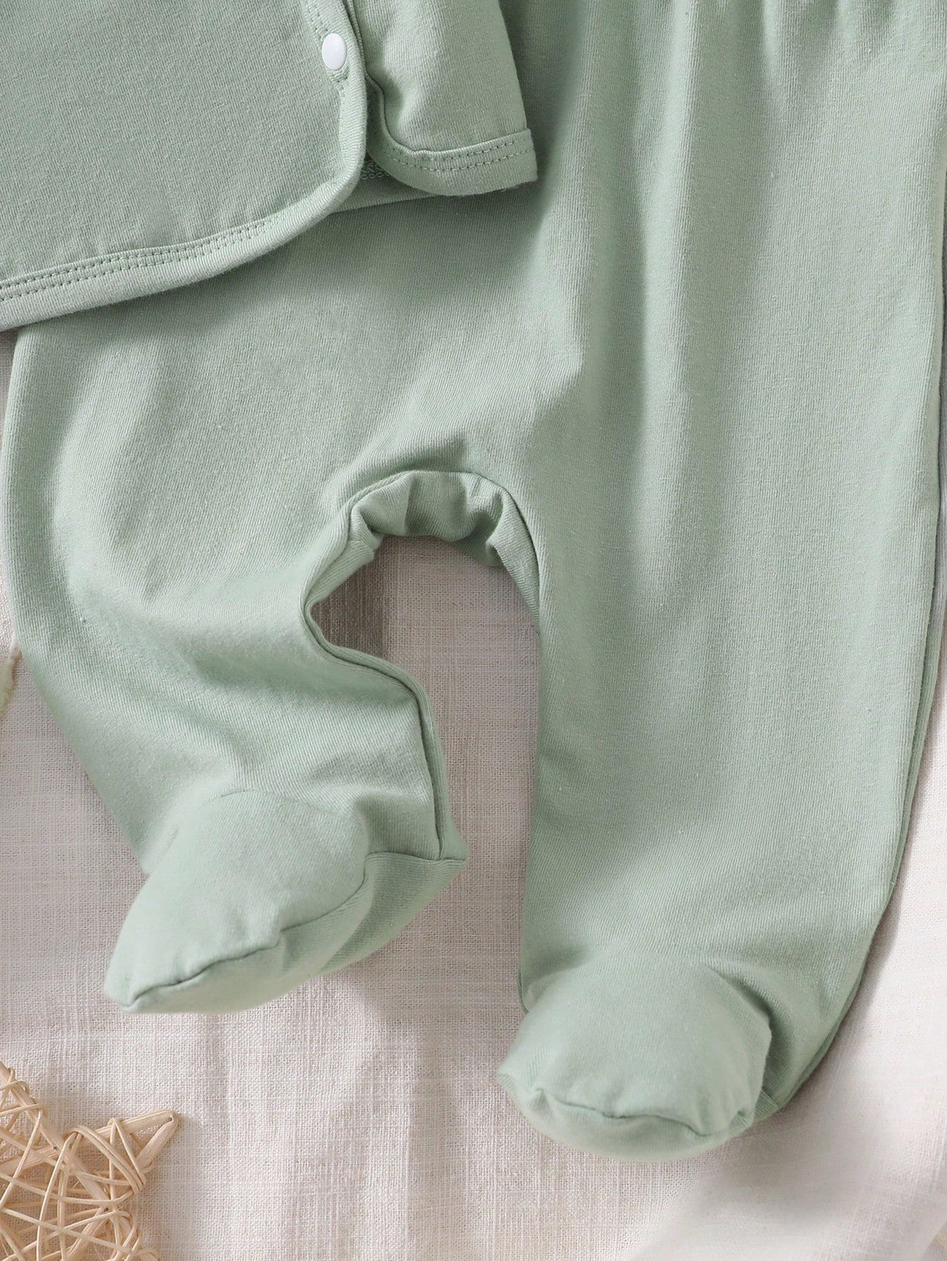 5pcs Baby Boys Bear Appliqué Wrap Top & Footed Pants Set - Sage | 2...