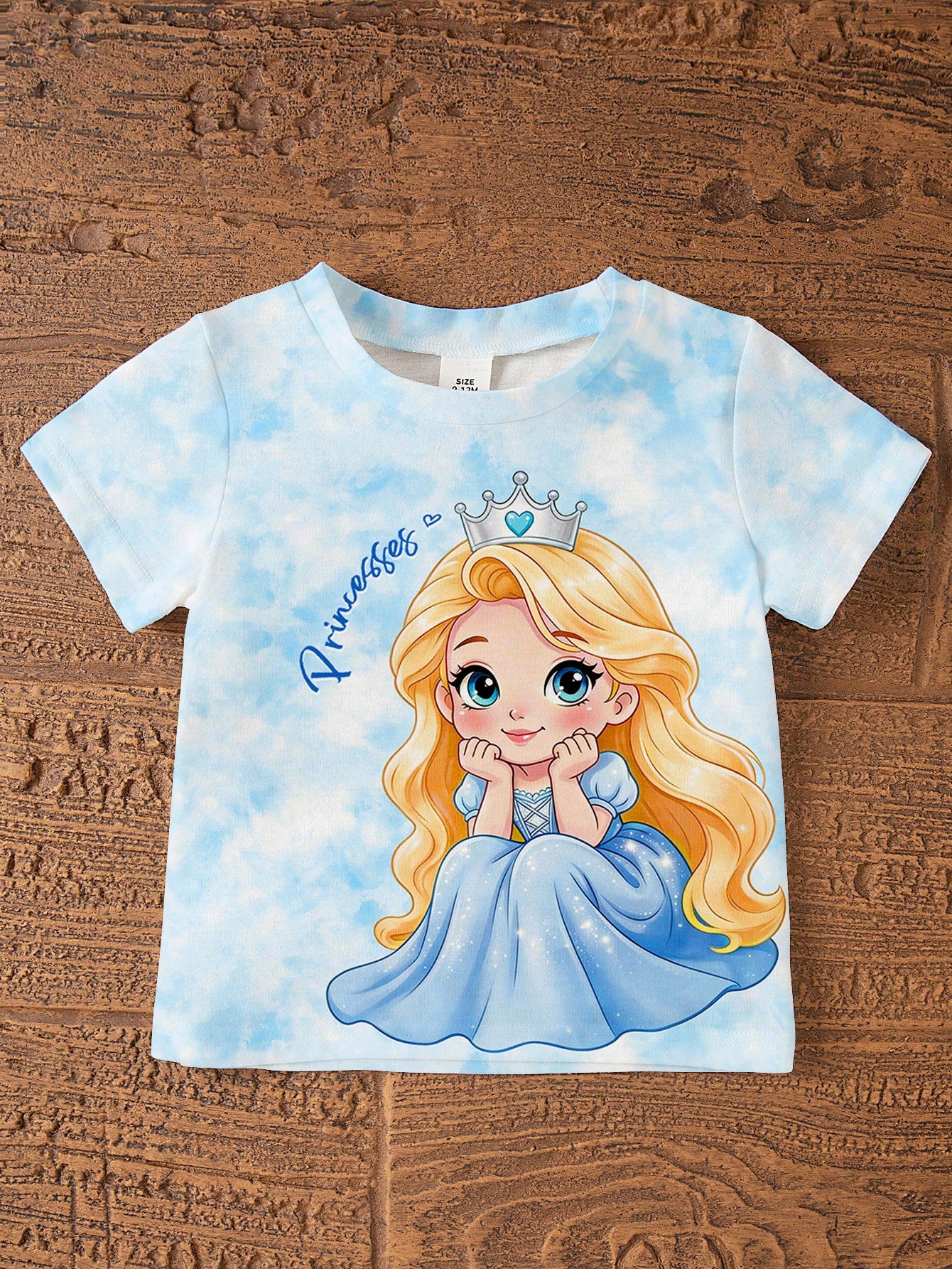 Girls Princess Tie-Dye T-Shirt & Shorts Set - Cerulean