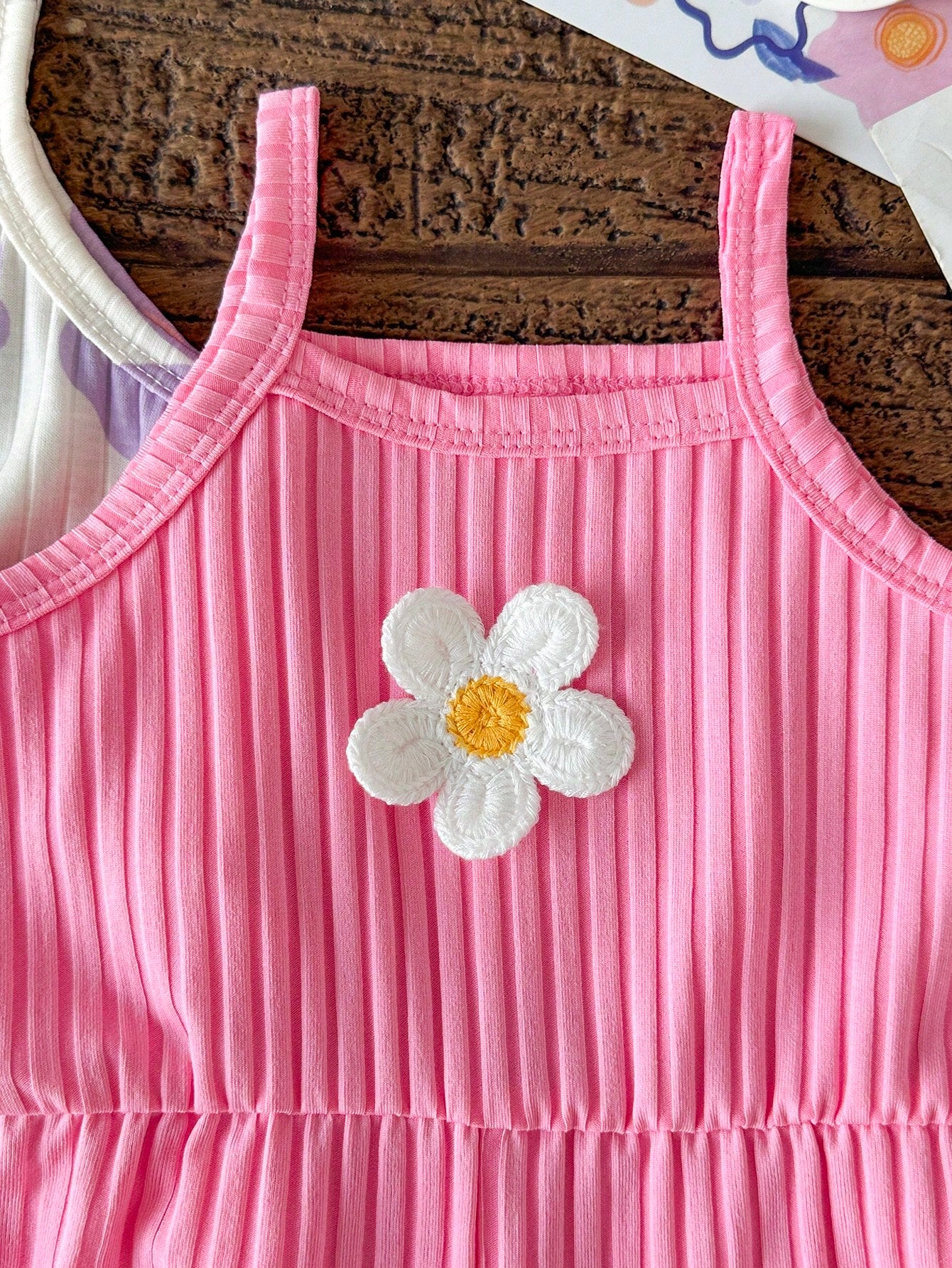 Baby Girls Floral Spaghetti Strap Romper Set - Buttercup