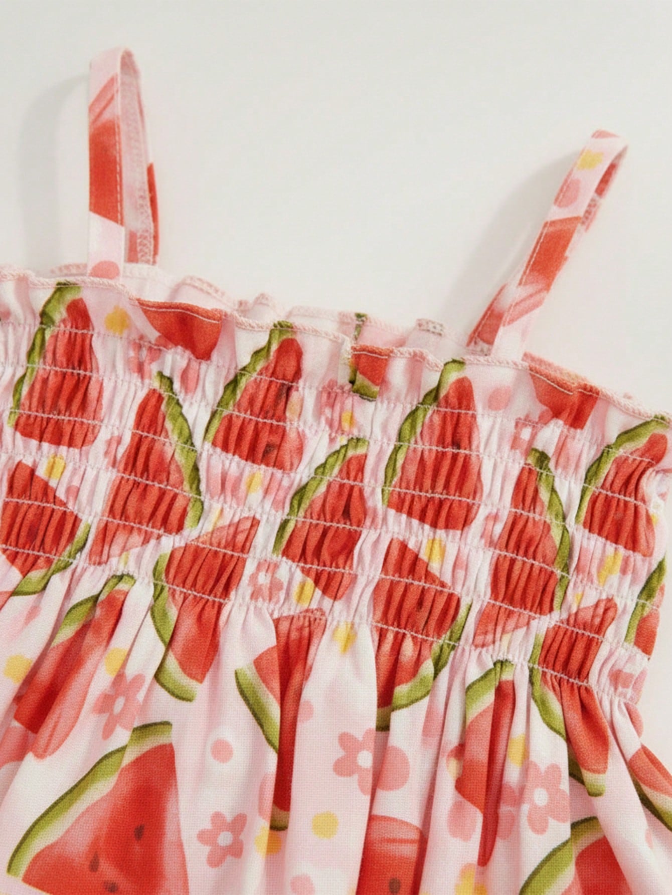 Girls Watermelon Print Smocked Camisole & Bloomer Set - Isabelline