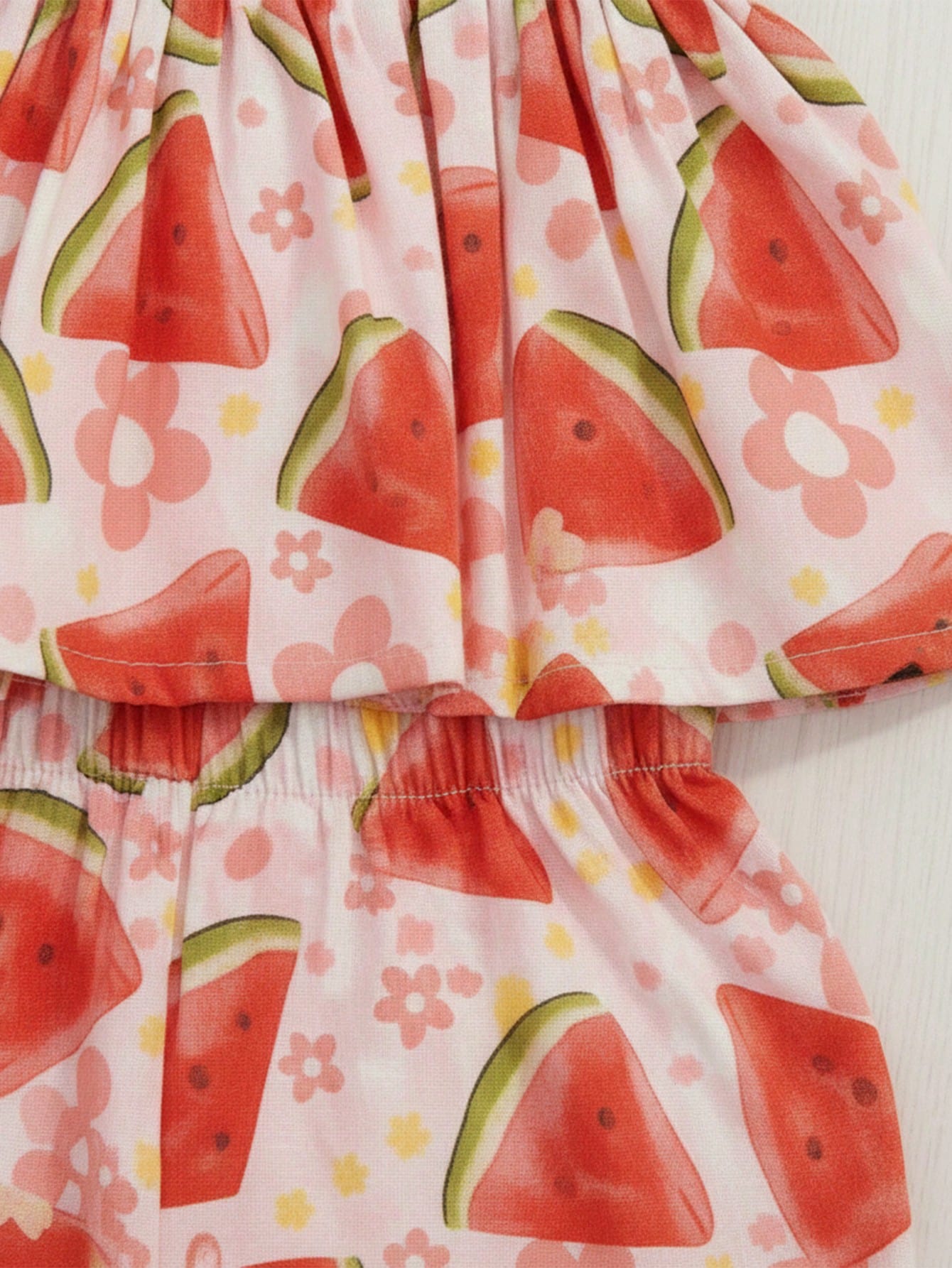 Girls Watermelon Print Smocked Camisole & Bloomer Set - Isabelline
