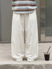 Big Boys Wide-Leg Straight Trousers - Ecru | 21 Century Kids