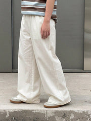 Big Boys Wide-Leg Straight Trousers - Ecru | 21 Century Kids