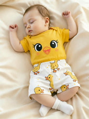 2pcs Baby Boys Duck Face Bodysuit & Shorts Set - Buttercup | 21 Cen...