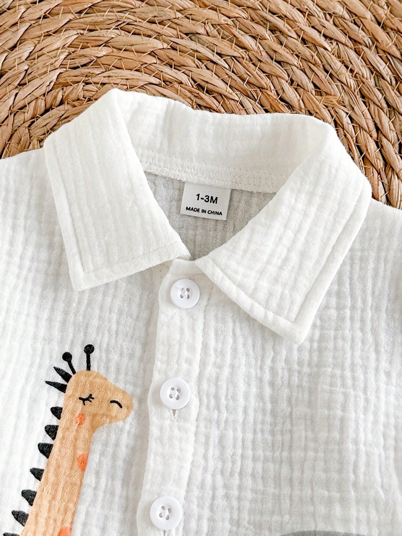 2pcs Baby Boys Safari Print Shirt & Shorts Set - Ivory | 21 Century...