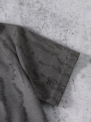 2pcs Little Boys Distressed Texture Tee & Shorts Set - Graphite
