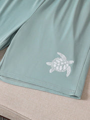 2pcs Boys Ocean Turtle Graphic Tee & Shorts Set - Sage | 21 Century...