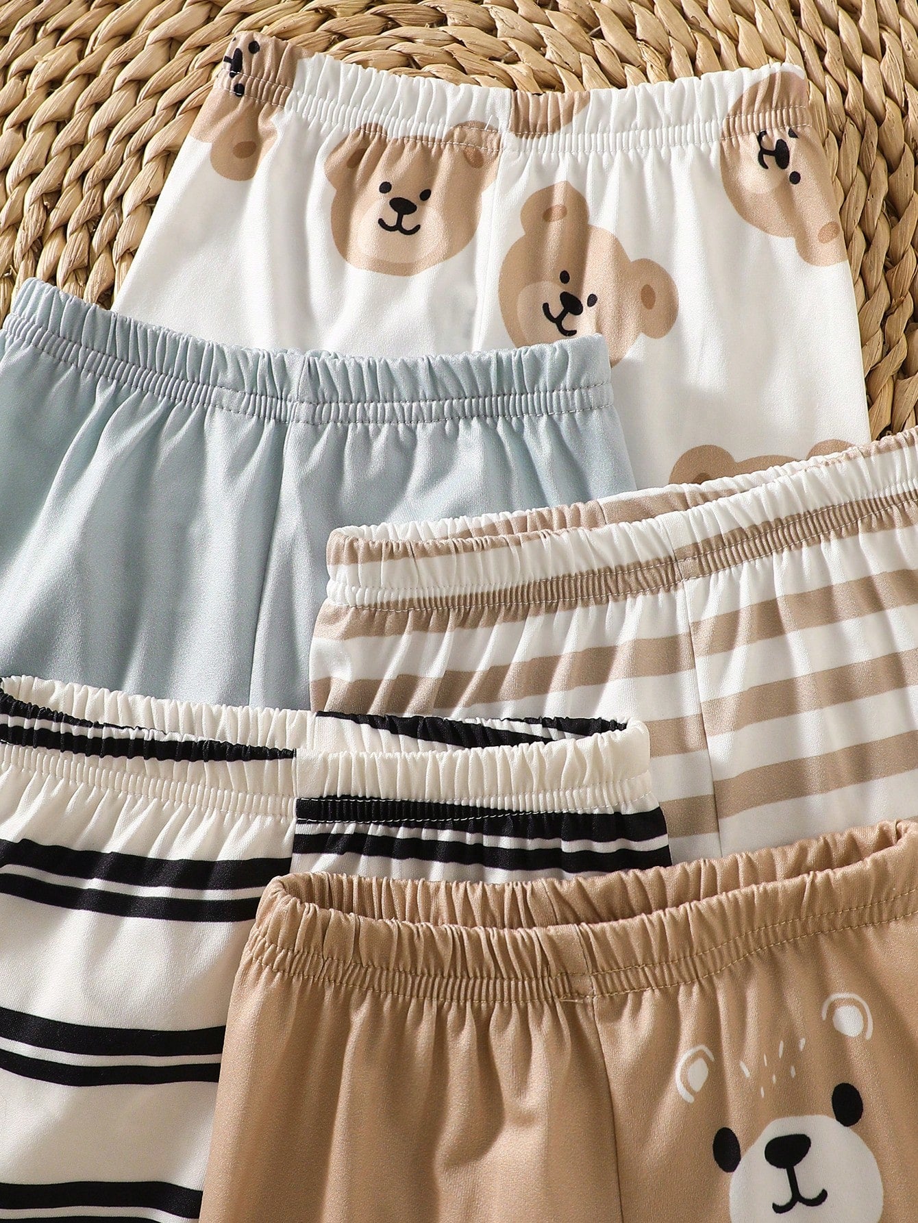 5pcs Baby Boys Bear Print Romper, Pants & Hat Set - Ivory | 21 Cent...