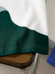 2pcs Boys Colourblock Letter Knit Tee & Shorts Set - Ivory