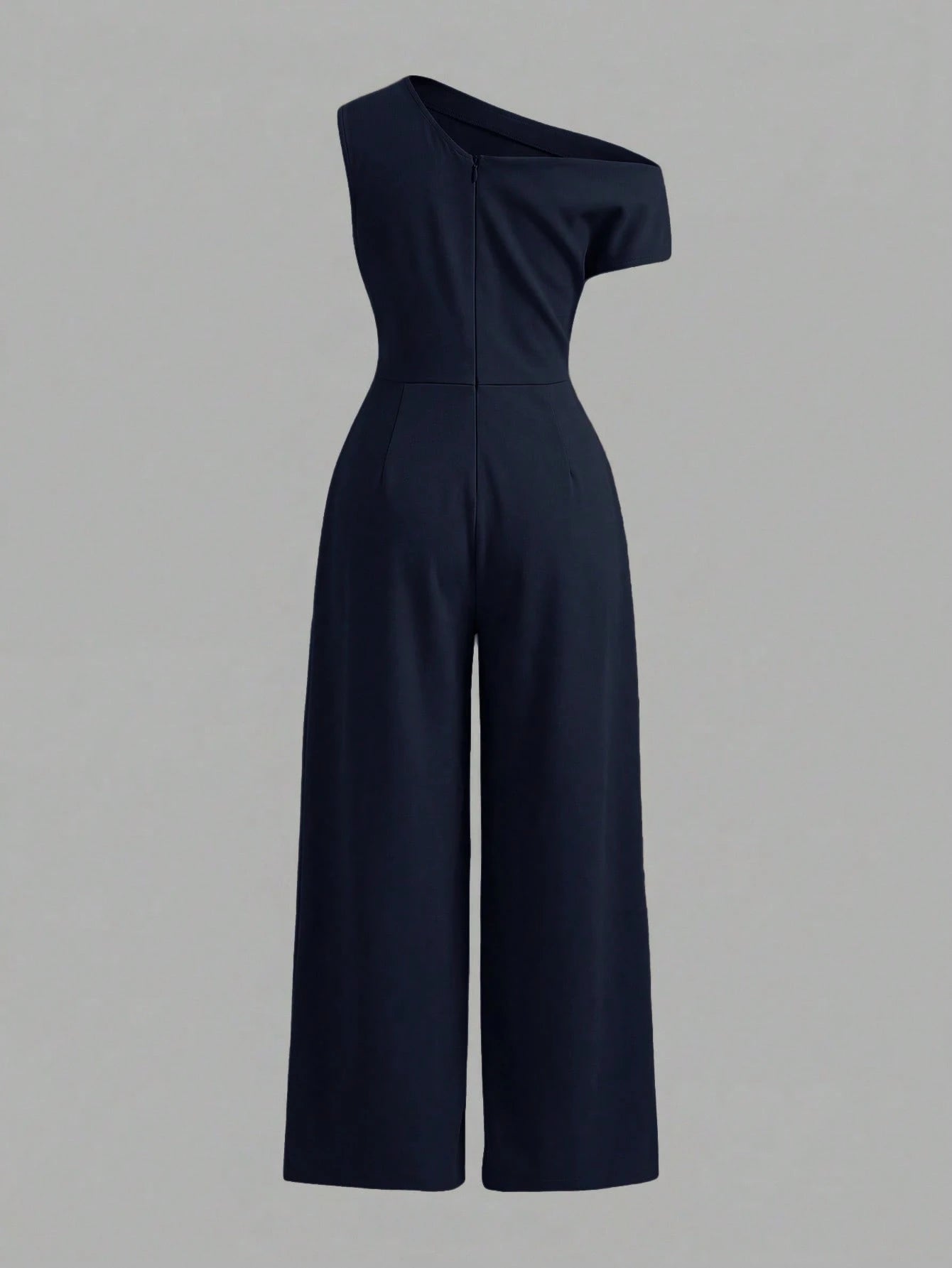 Big Girls Asymmetric Ruched One-Shoulder Wide-Leg Jumpsuit - Midnig...