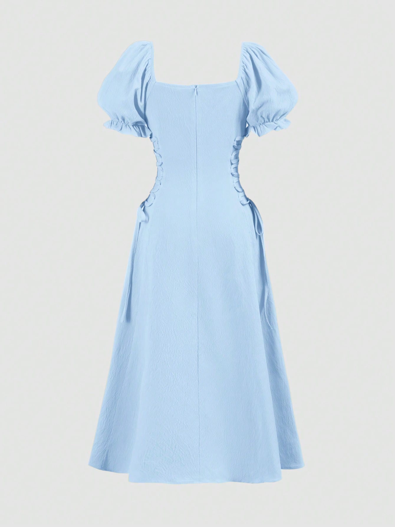 Big Girls Puff Sleeve Corset-Lace Midi Dress - Periwinkle | 21 Cent...