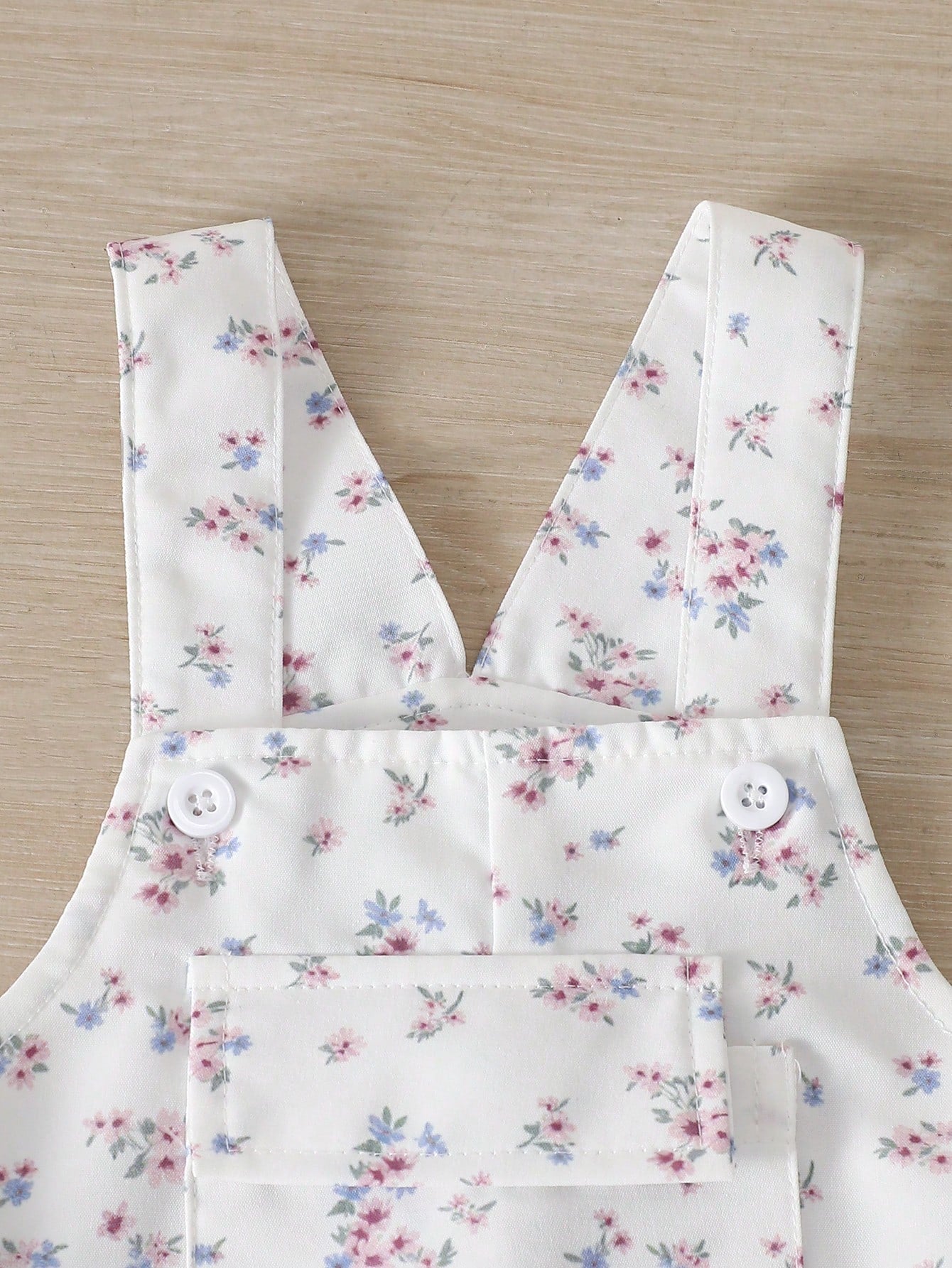 Girls Ditsy Floral Bow-Trim Dungaree Overalls - Ivory | 21 Century ...