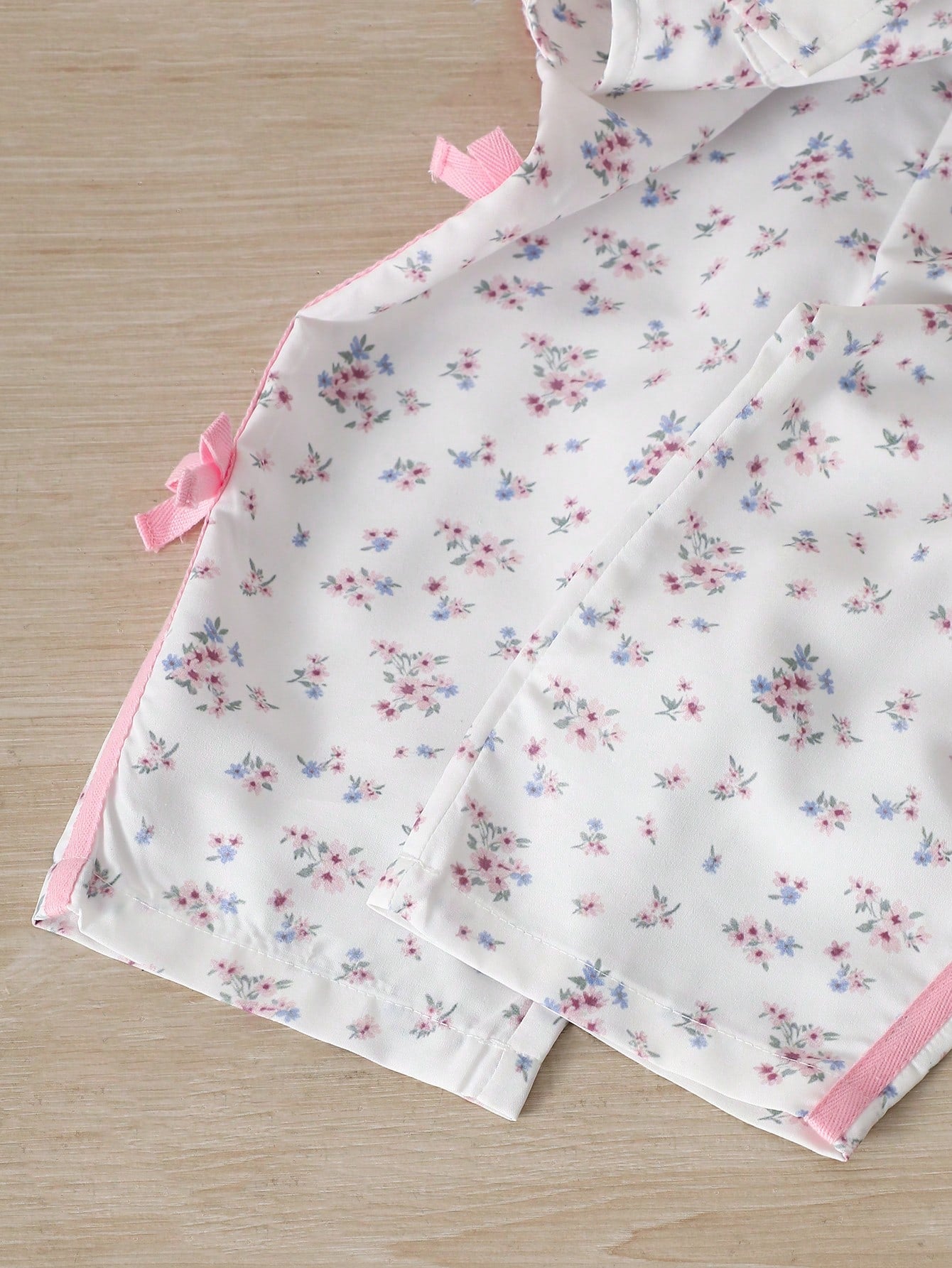 Girls Ditsy Floral Bow-Trim Dungaree Overalls - Ivory | 21 Century ...