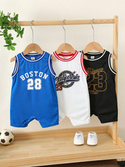 3pcs Boys Basketball Jersey Sleeveless Romper Set - Cobalt | 21 Cen...