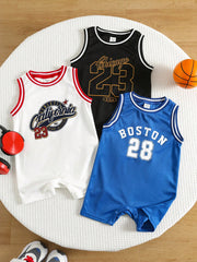 3pcs Boys Basketball Jersey Sleeveless Romper Set - Cobalt | 21 Cen...
