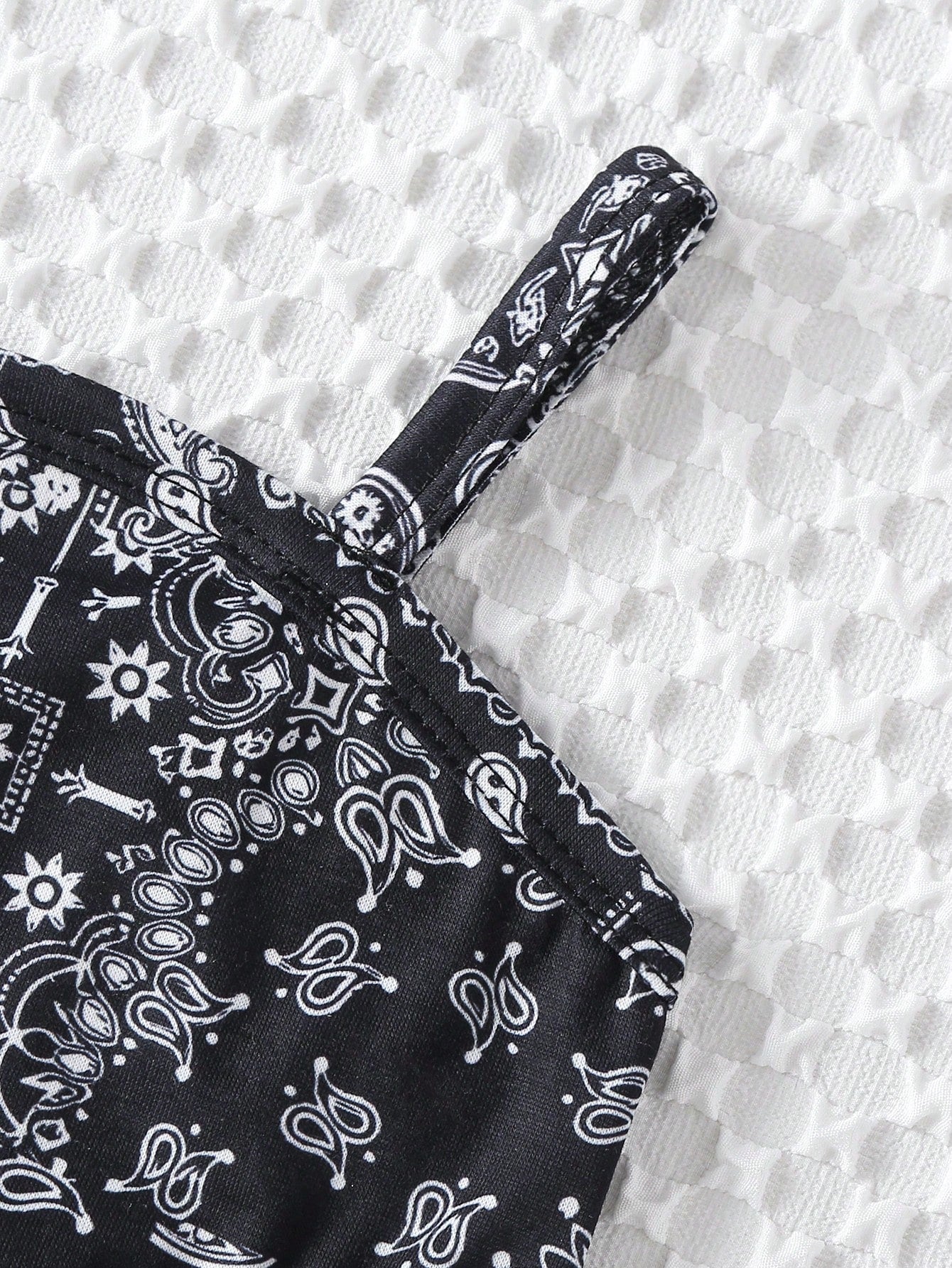 2pcs Girls Paisley Bandana Cami Top & Shorts Set - Onyx | 21 Centur...