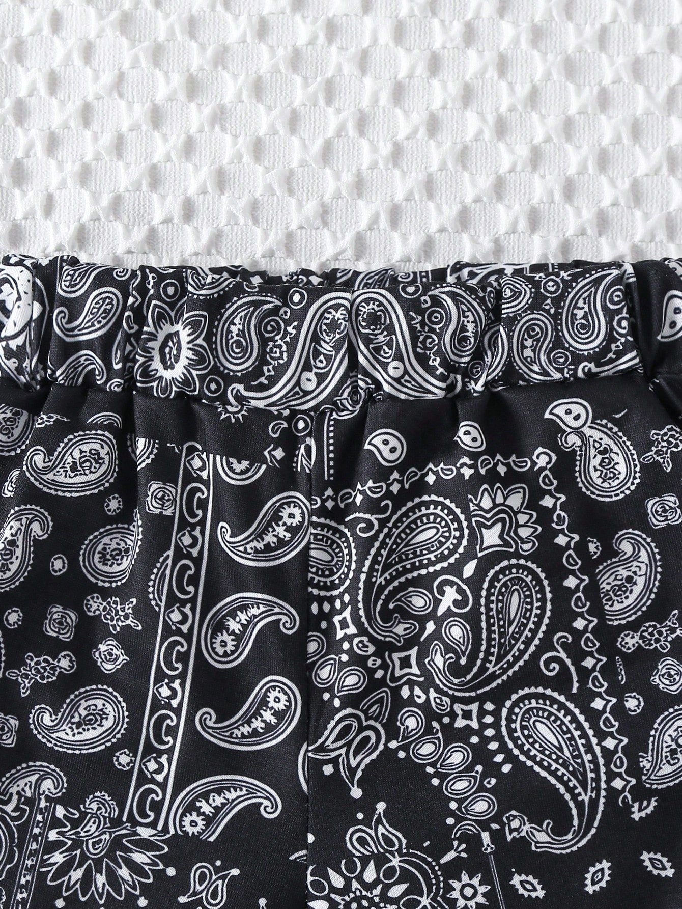 2pcs Girls Paisley Bandana Cami Top & Shorts Set - Onyx | 21 Centur...