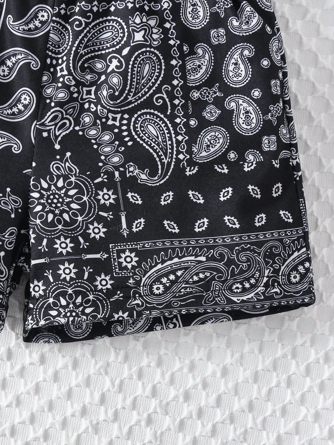 2pcs Girls Paisley Bandana Cami Top & Shorts Set - Onyx | 21 Centur...