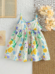 Girls Bunny Floral Print Oversized Bow Cami Dress - Isabelline | 21...