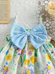 Girls Bunny Floral Print Oversized Bow Cami Dress - Isabelline | 21...