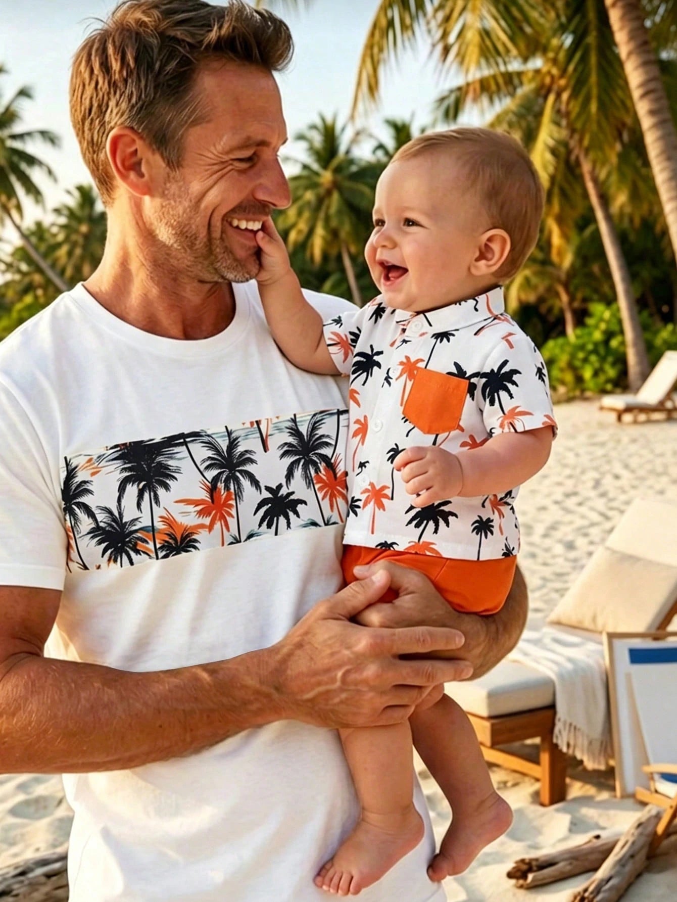 2pcs Baby Boys Palm Print Shirt & Shorts Set - Ivory | 21 Century Kids
