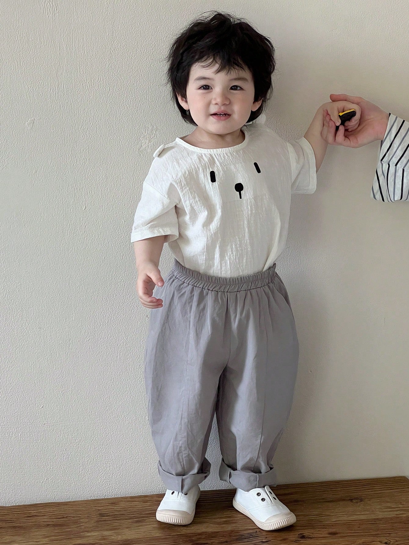 Boys Wide-Leg Pleated Cotton Trousers - Slate | 21 Century Kids