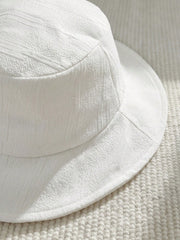 Baby Boys Bib Overall & Bucket Hat Set - Ivory