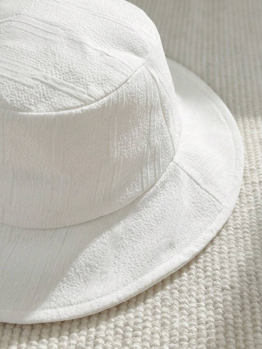 Baby Boys Bib Overall & Bucket Hat Set - Ivory