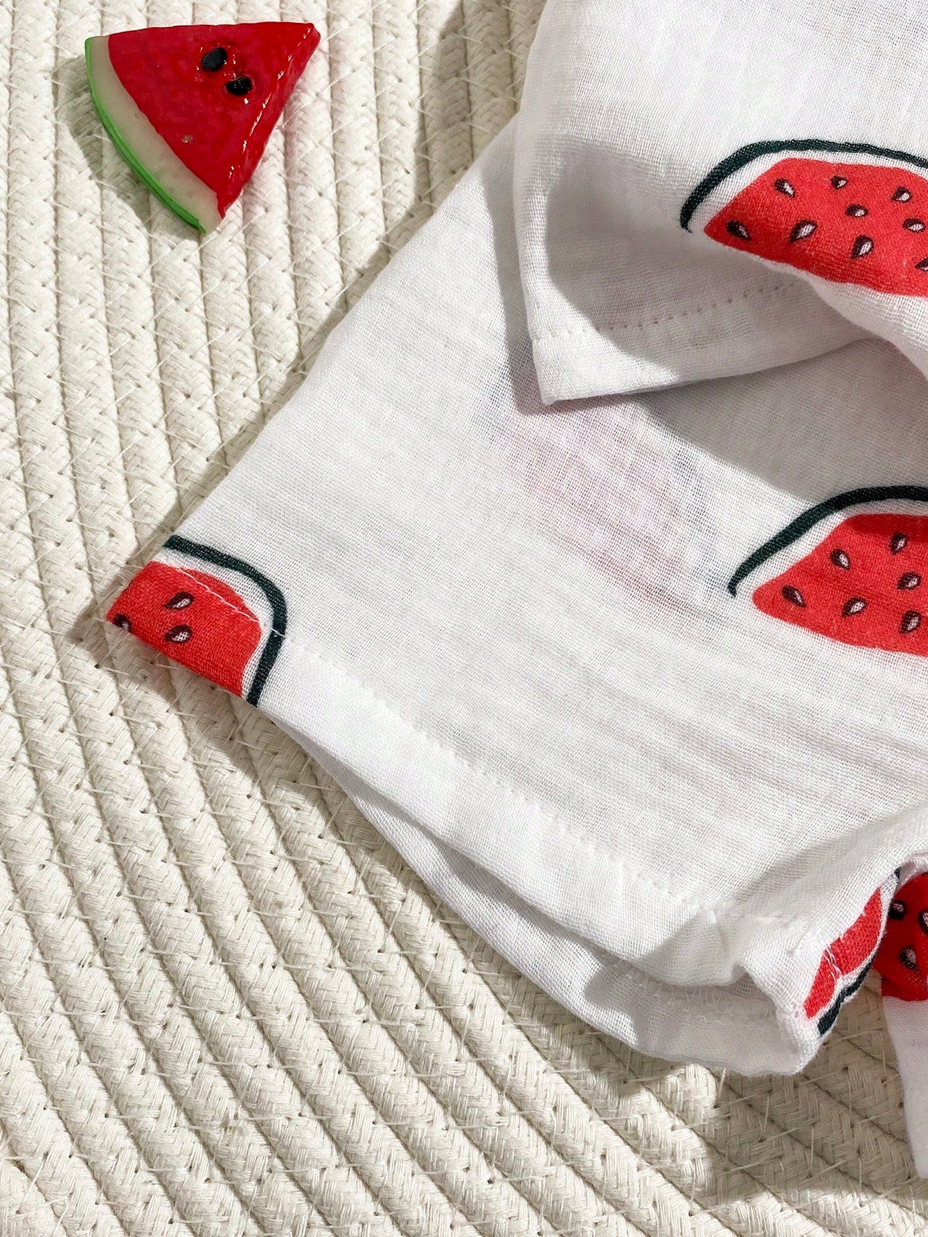 Baby Boys Watermelon Print Collar Shirt & Shorts Set - Isabelline