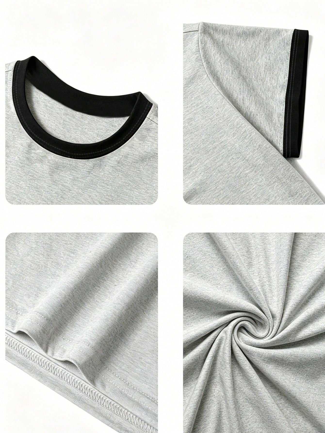 Big Boys Contrast Ringer Drop Shoulder T-Shirt - Ash | 21 Century Kids