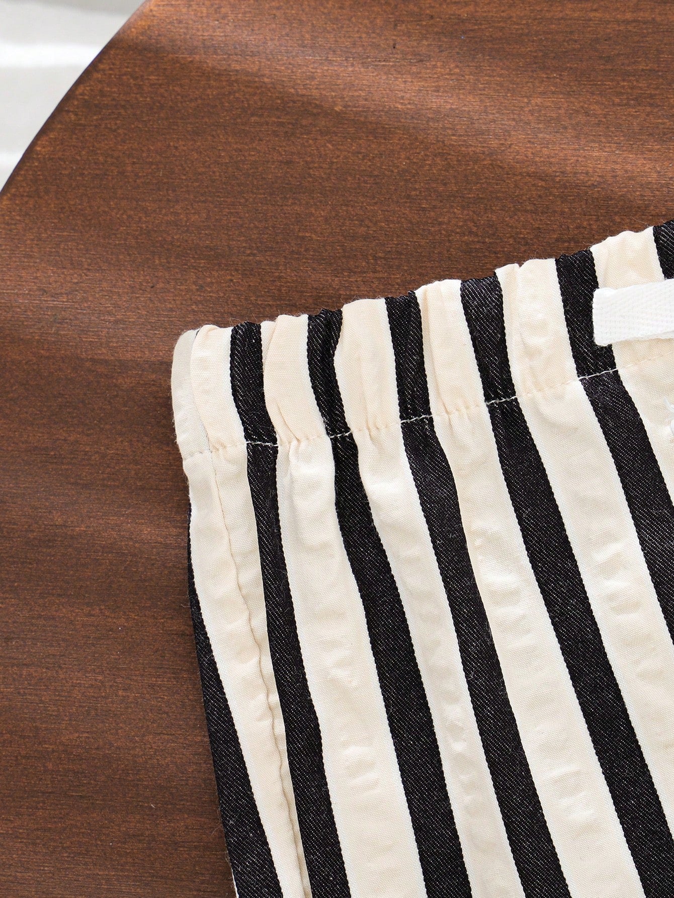 Boys Vertical Stripe Elasticated Waist Trousers - Ecru | 21 Century...