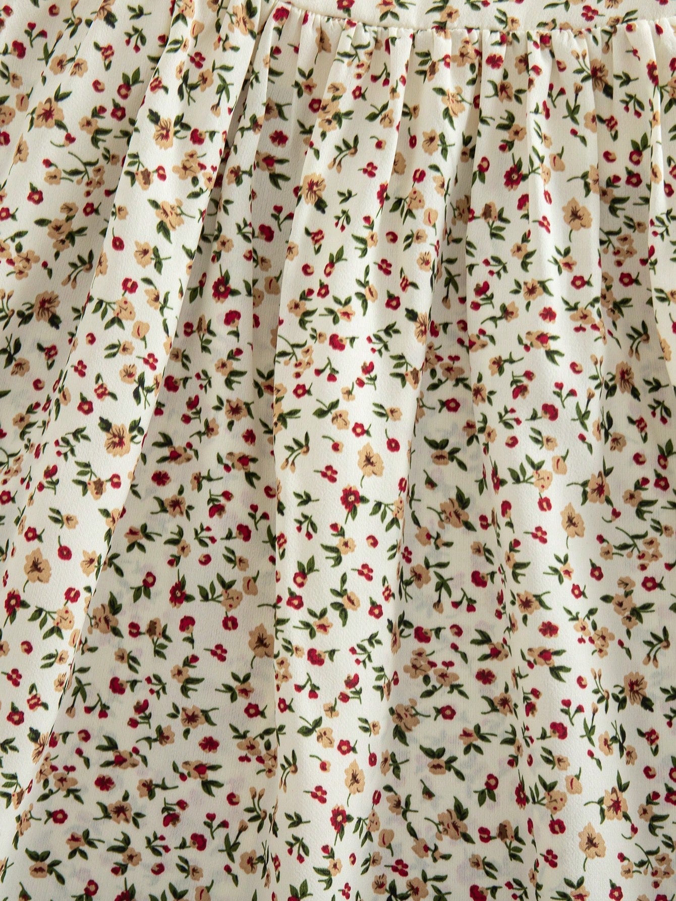 Little Girls Ditsy Floral Ruffle Back-Bow Dress - Ivory | 21 Centur...