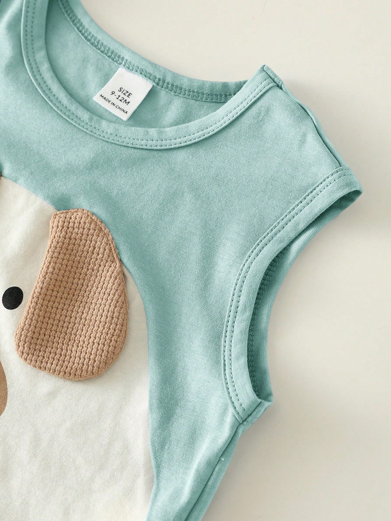 2pcs Boys Puppy Appliqué Vest & Runner Shorts Set - Celadon | 21 Ce...