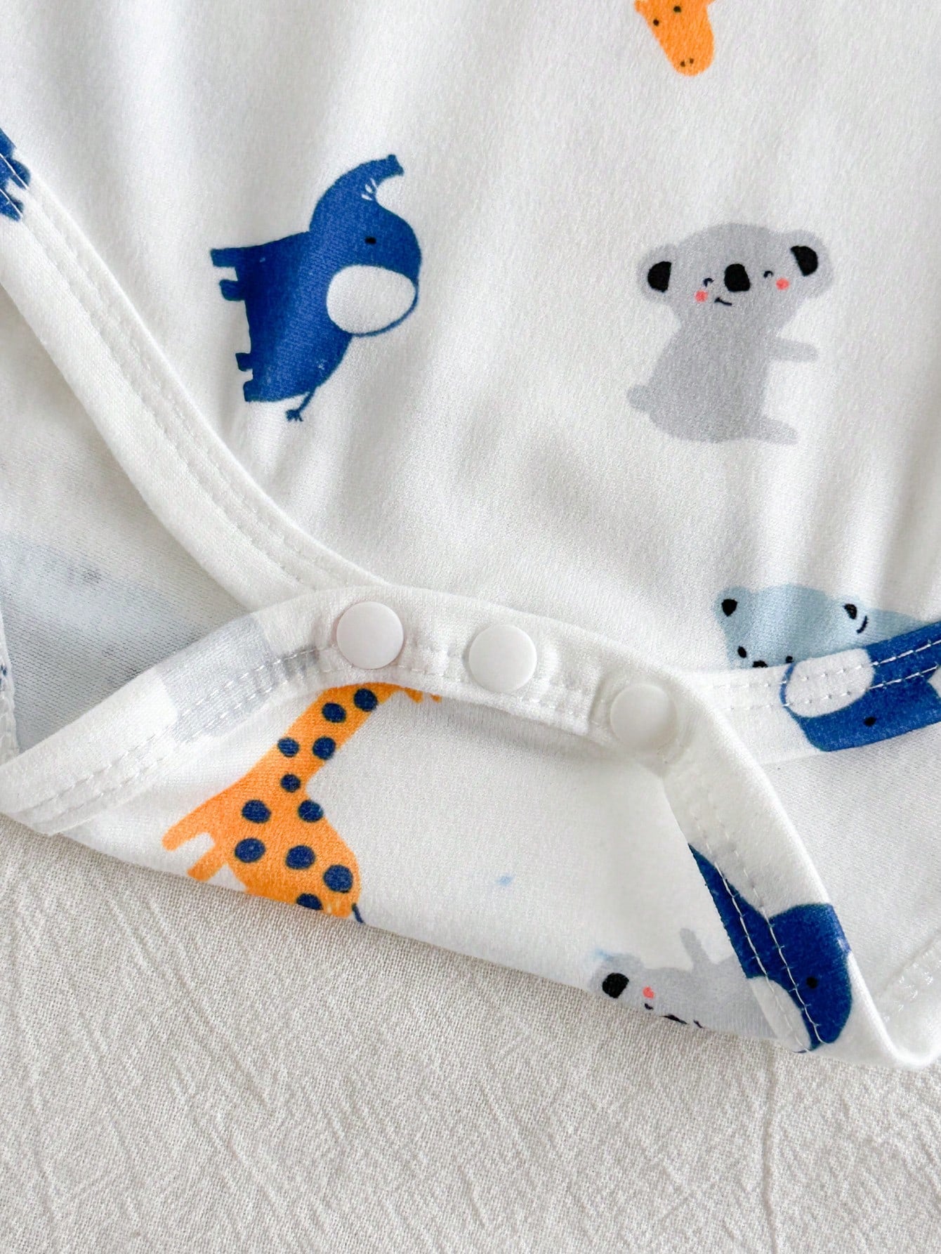 3pcs Baby Boys Safari Animal Print Sleeveless Bodysuit Set - Powder...