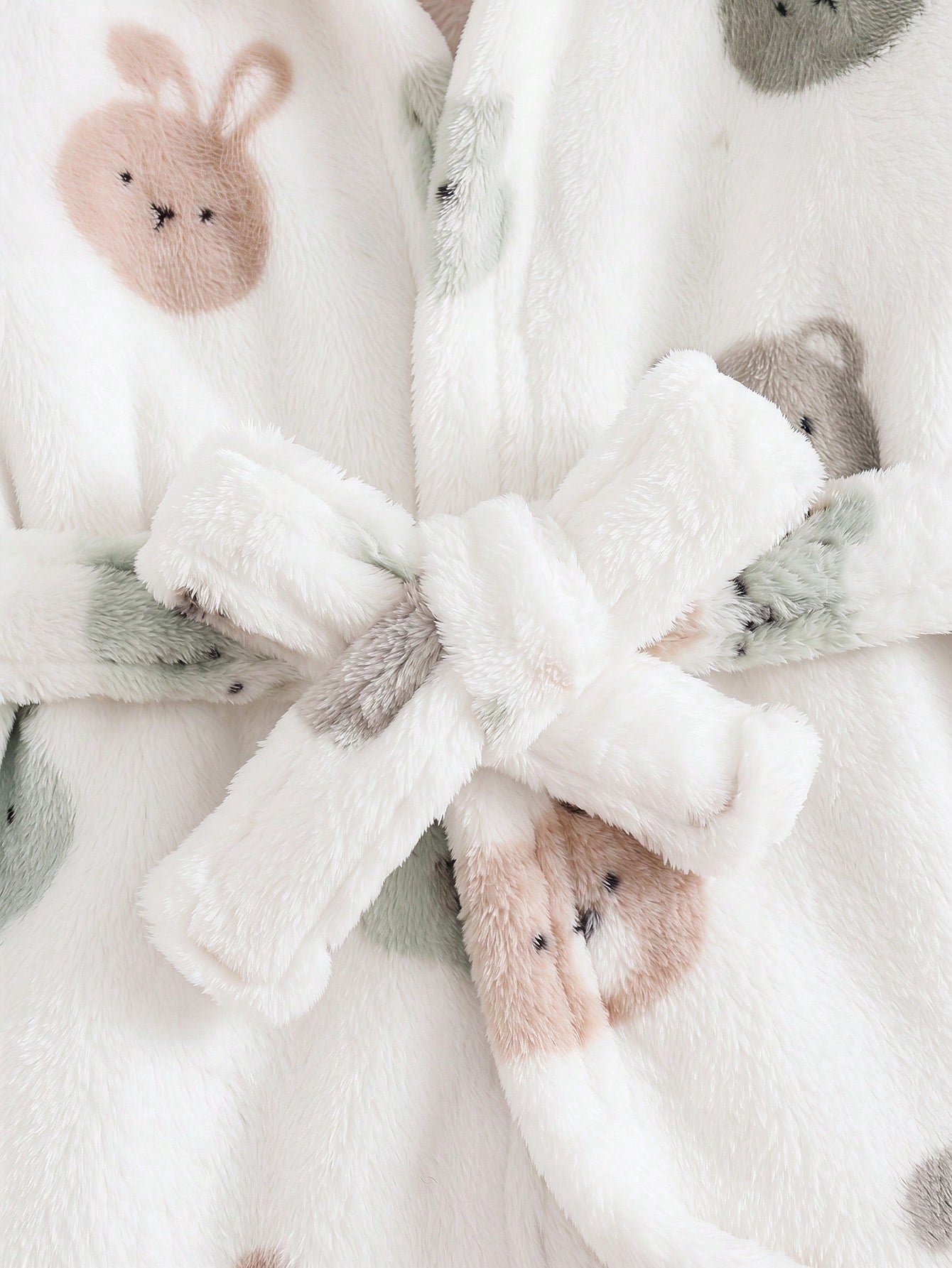 Baby Boys Bear & Bunny Fleece Hooded Robe - Ivory | 21 Century Kids