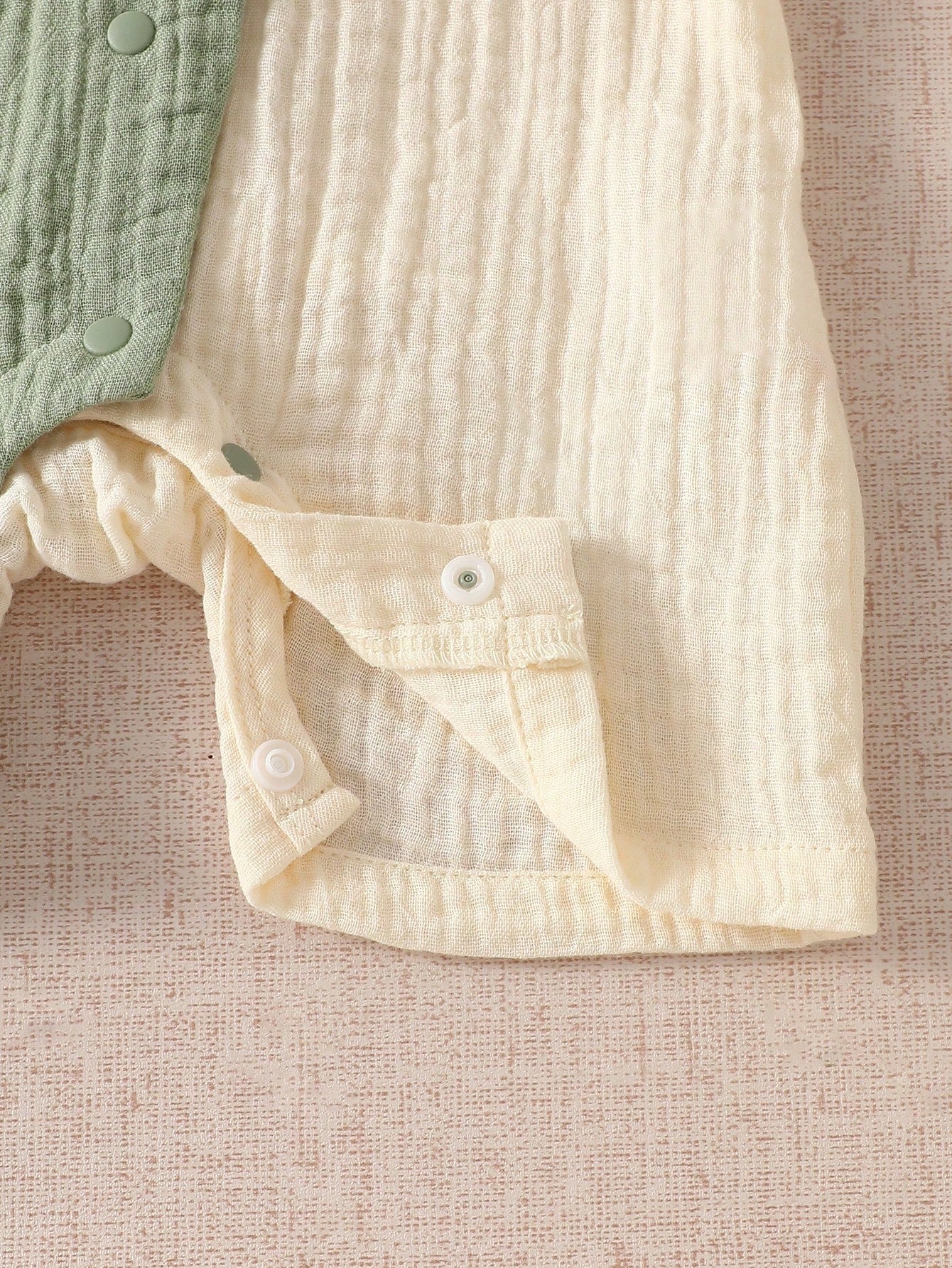 Baby Boys Dinosaur Embroidery Collar Romper - Buttercream
