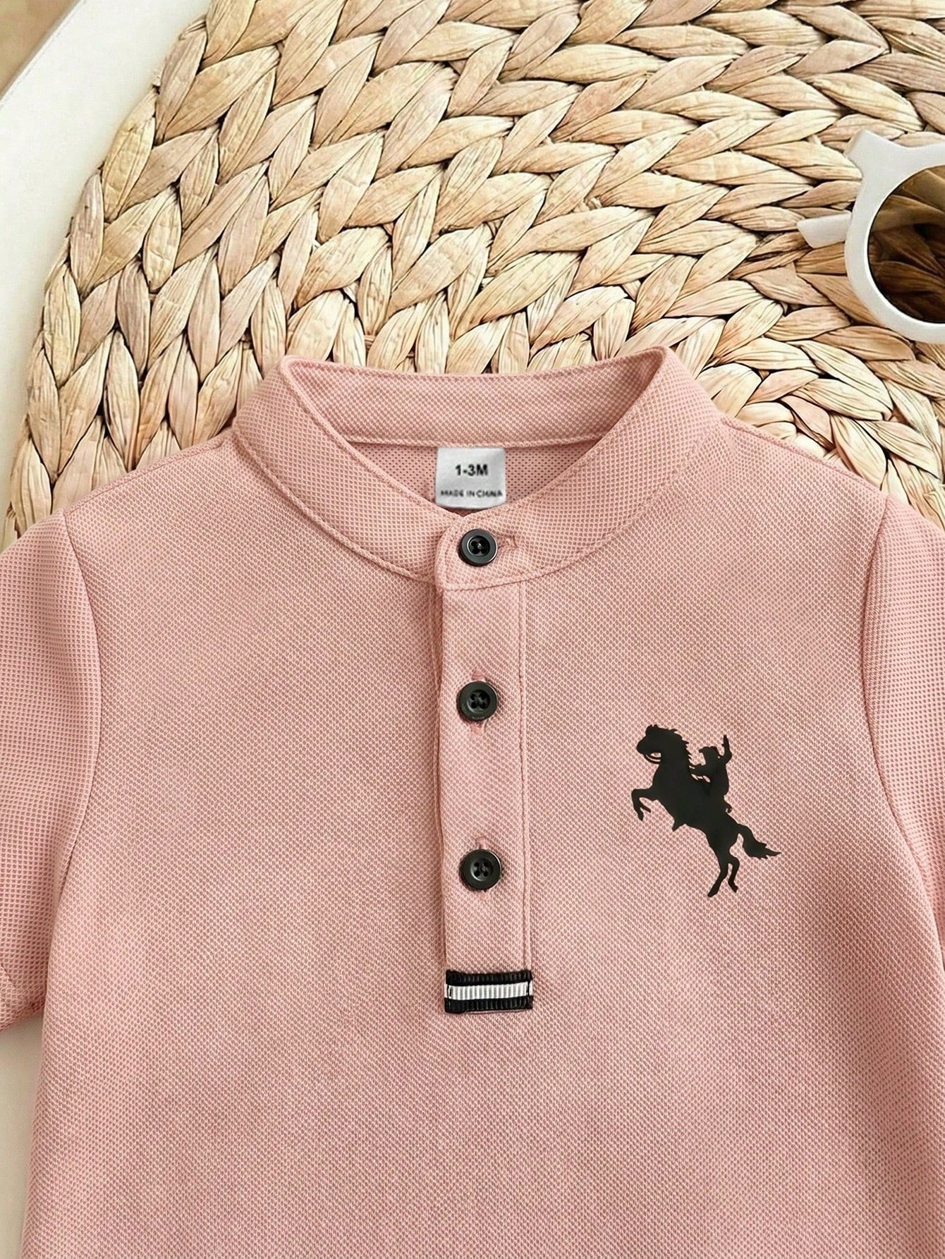 2pcs Baby Boys Polo Shirt & Belted Shorts Set - Blush | 21 Century ...