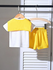 2pcs Boys Shoulder-Tie Tee & Shorts Set - Buttercup | 21 Century Kids