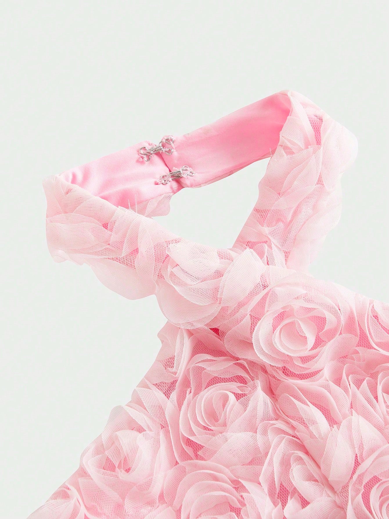 Big Girls 3D Rosette Halter Chiffon Maxi Dress - Blush | 21 Century...