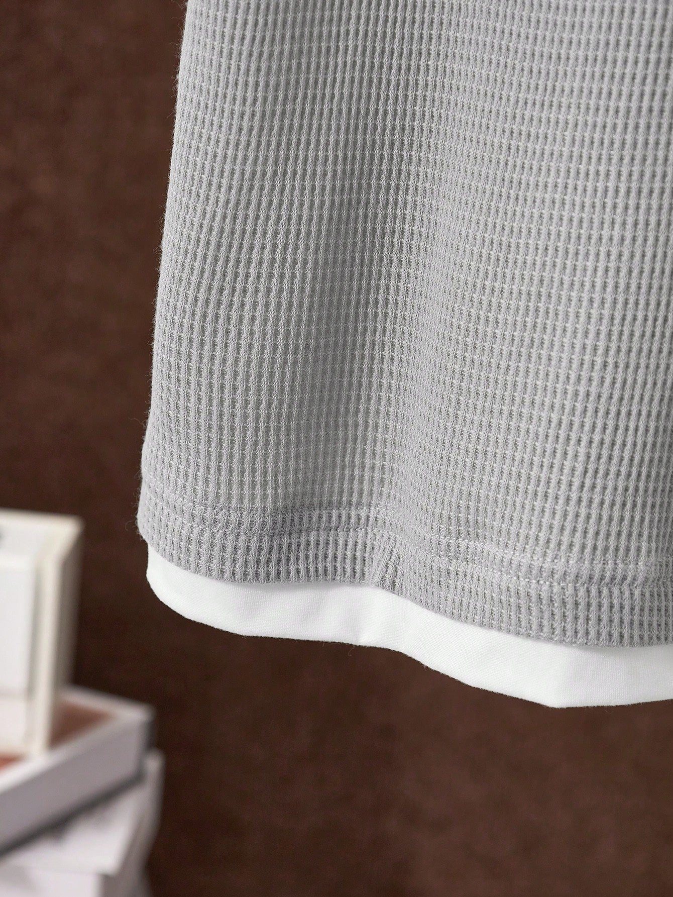 2pcs Big Boys Waffle Knit Ringer Tee & Bermuda Shorts Set - Slate |...