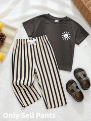 Boys Vertical Stripe Elasticated Waist Trousers - Ecru | 21 Century...