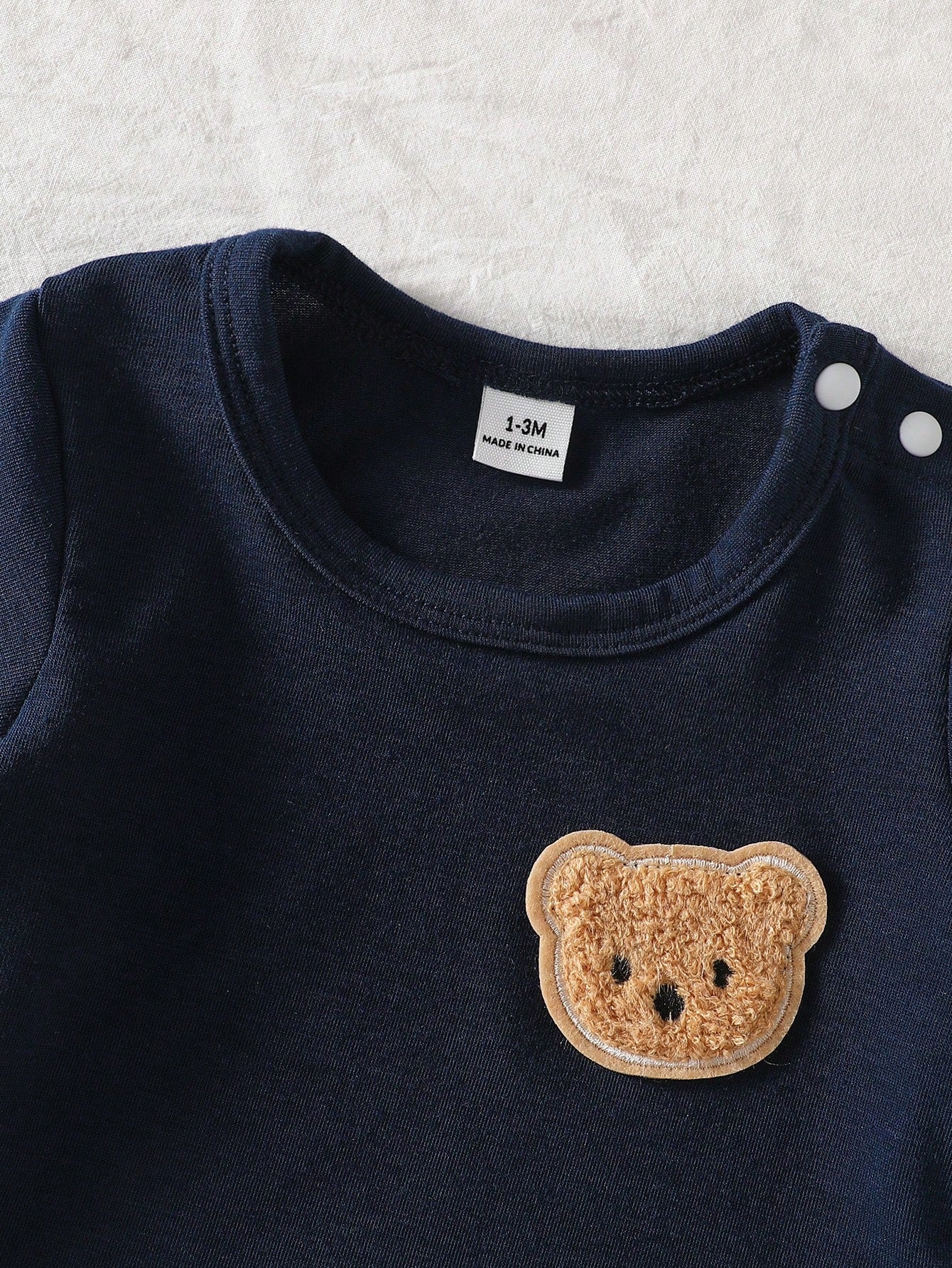 2pcs Baby Boys Bear Appliqué Tee & Shorts Set - Midnight | 21 Centu...