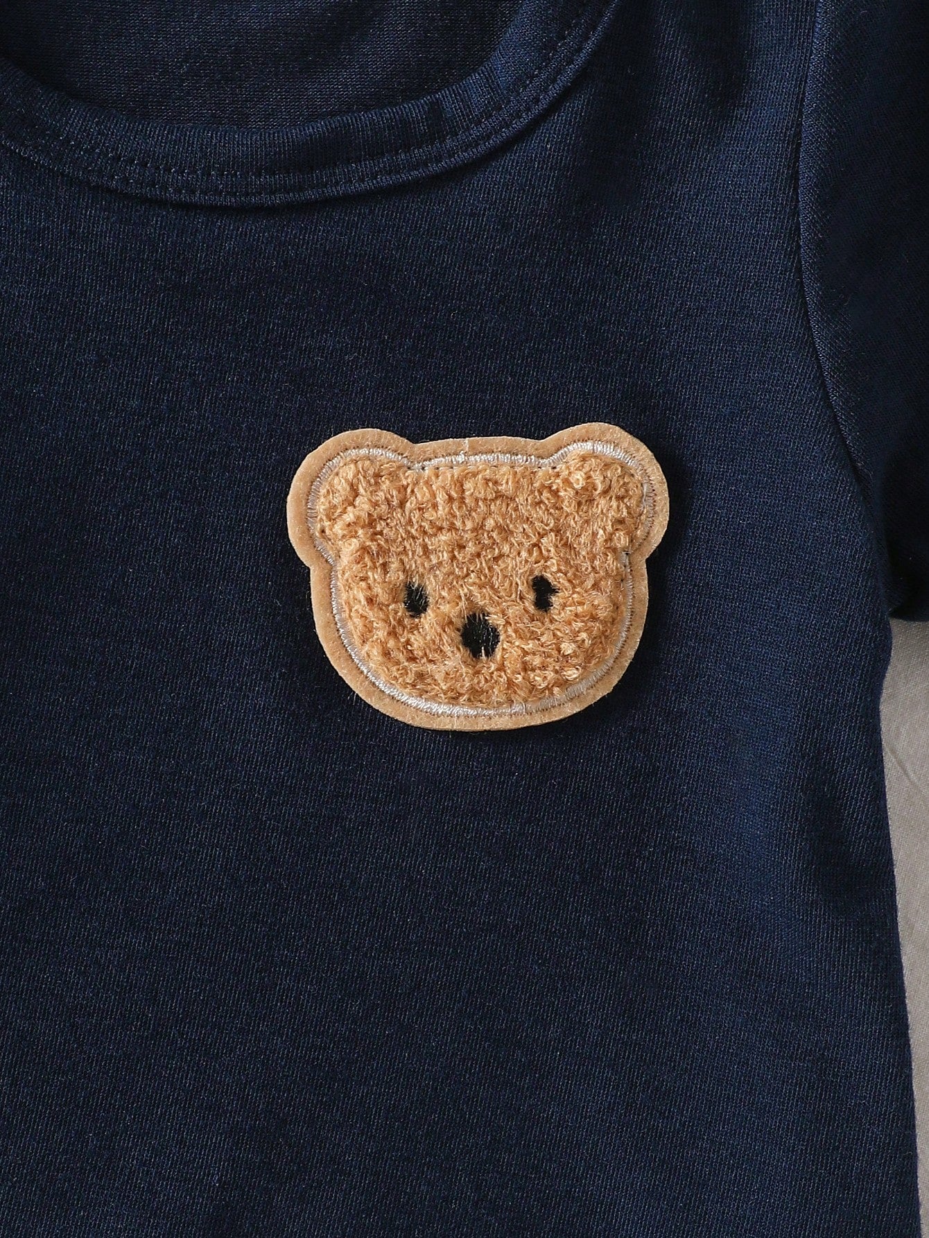 2pcs Baby Boys Bear Appliqué Tee & Shorts Set - Midnight | 21 Centu...