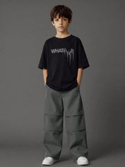 2pcs Big Boys Graffiti Print Tee & Cargo Trousers Set - Onyx | 21 C...
